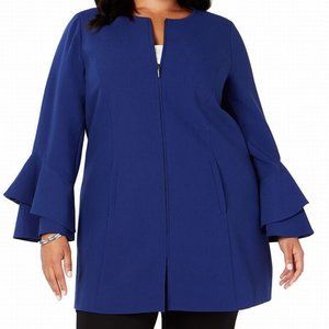 Alfani Women's Blue Ruffle Sleeve Blazer